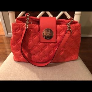 Kate Spade coral leather shoulder bag